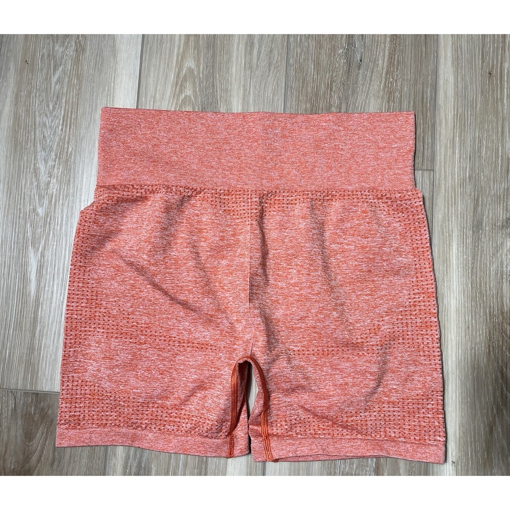 GYMSHARK Red Orange Seamless Compression Athletic Shorts - Size XL (?) - Picture 7 of 12